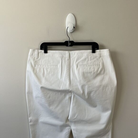 Lauren Ralph Lauren Women’s White Chino Pants Cotton Blend Tapered Leg Size 16 - Picture 7 of 10